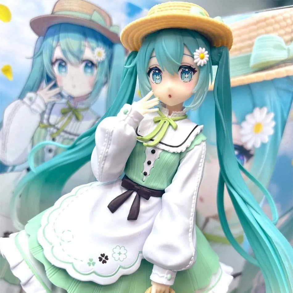 Action Figure da Scrivania di Hatsune Miku, 20cm, Versione con Orecchie Neko e Maglietta Figurina Anime Ragazza Kawaii - Adorabile Decorazione con Personaggio