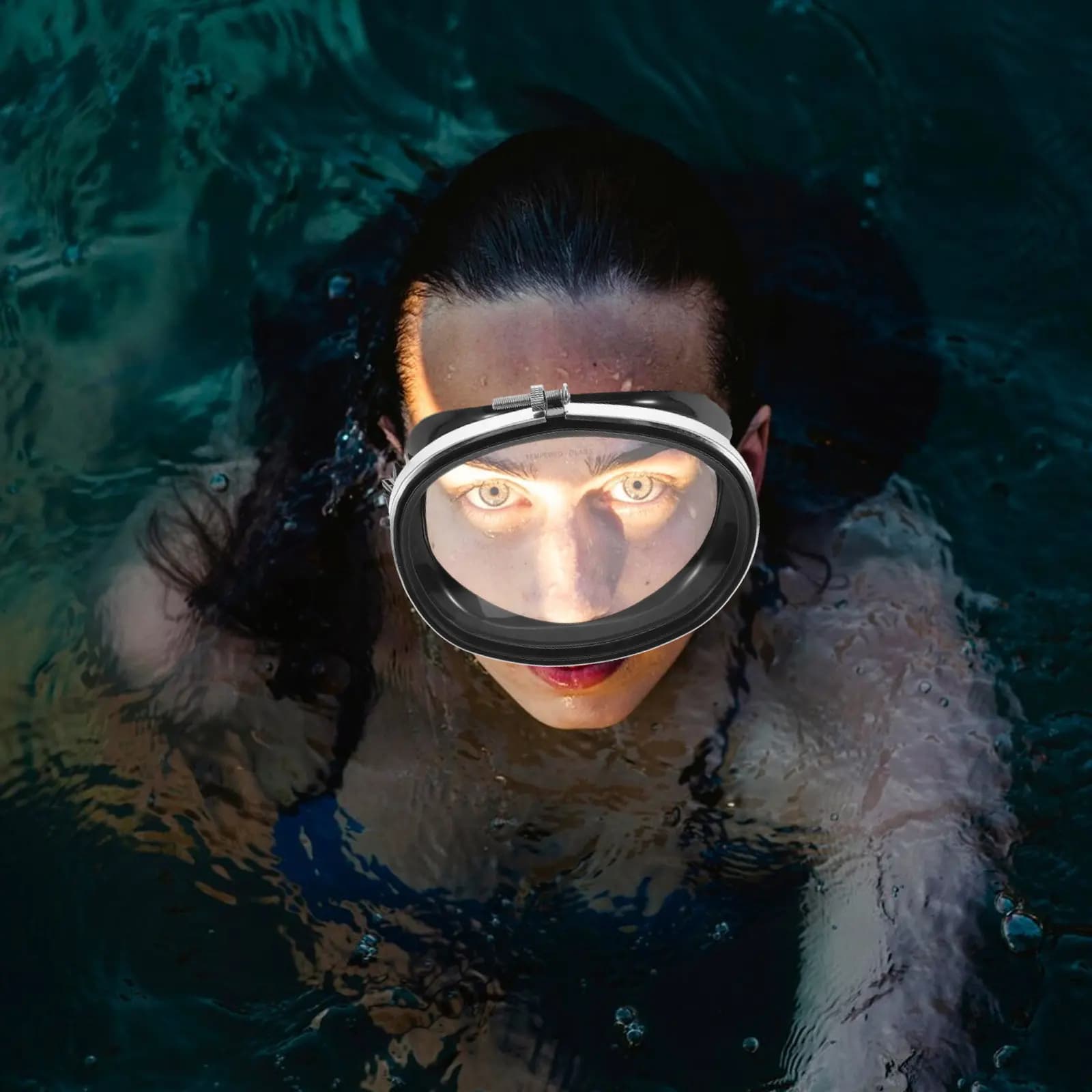 Maschera Subacquea HD Trasparente con Vetro Temperato, Antiappannamento, Cinturino Regolabile, Occhiali da Immersione Portatili per Adulti