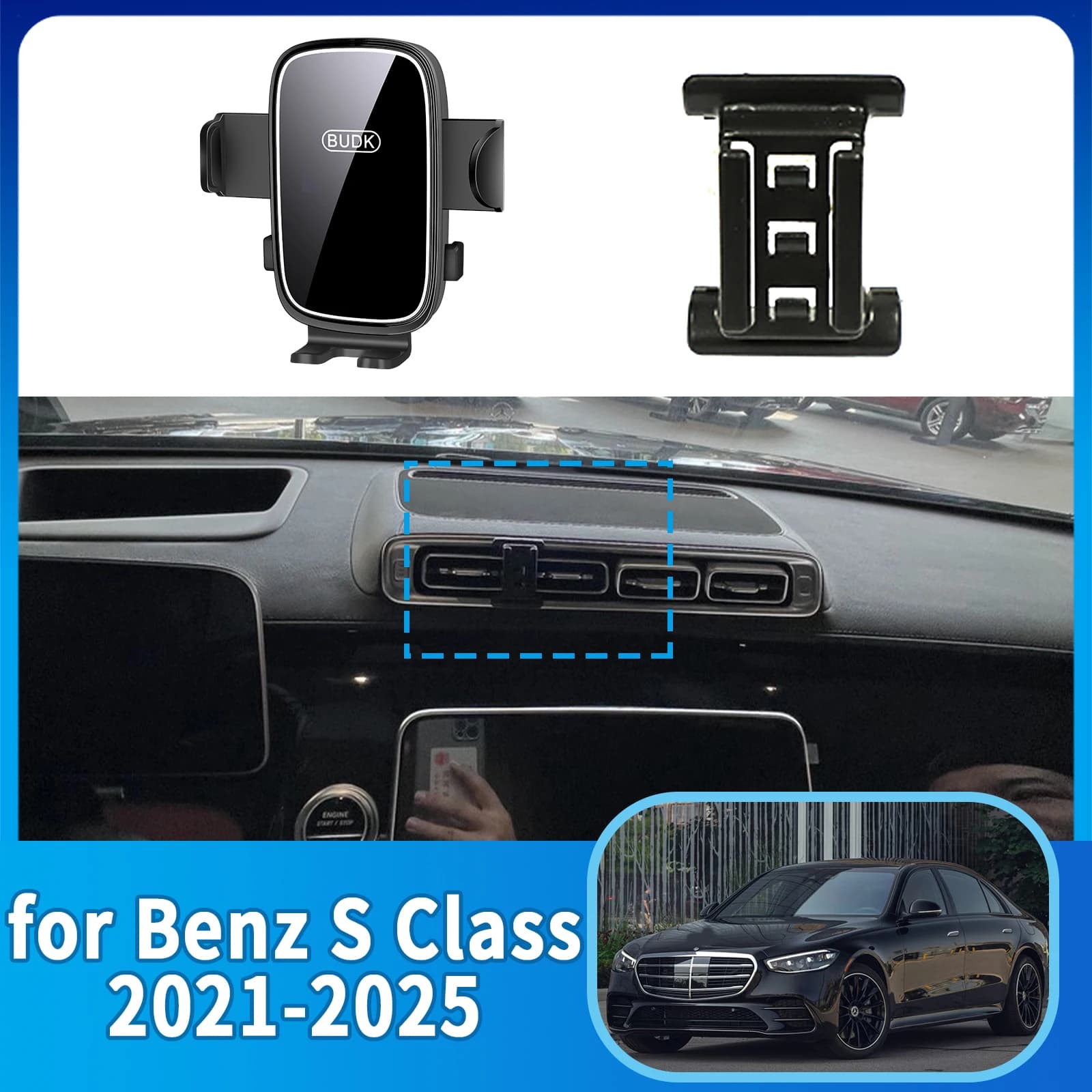Accessori per supporto per telefono cellulare per auto per Mercedes Benz Classe S S450 S500 S600 W223 2021 ~ 2025 Staffa GPS Supporto di navigazione Auto