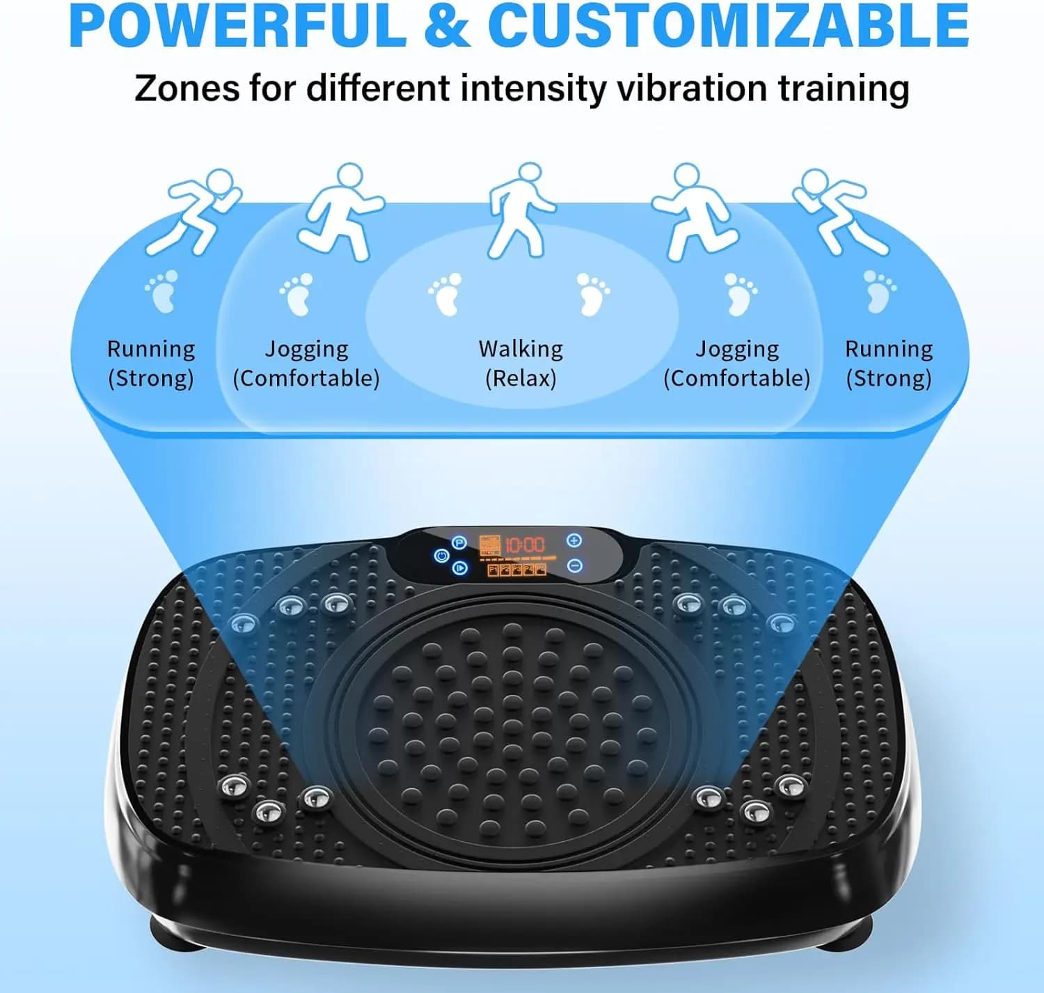 Professional Whole Body Powerful Plate Vibration Exercise Machine Power Fitness Lose Weight Vibrating Plate with Handle