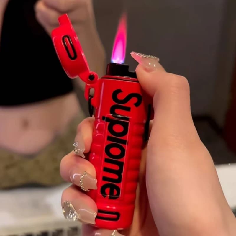 Nuovo Accendino a Fiamma Forte con Lettere, Antivento, Portatile, Ricaricabile, Accessorio per Fumatori, Regalo