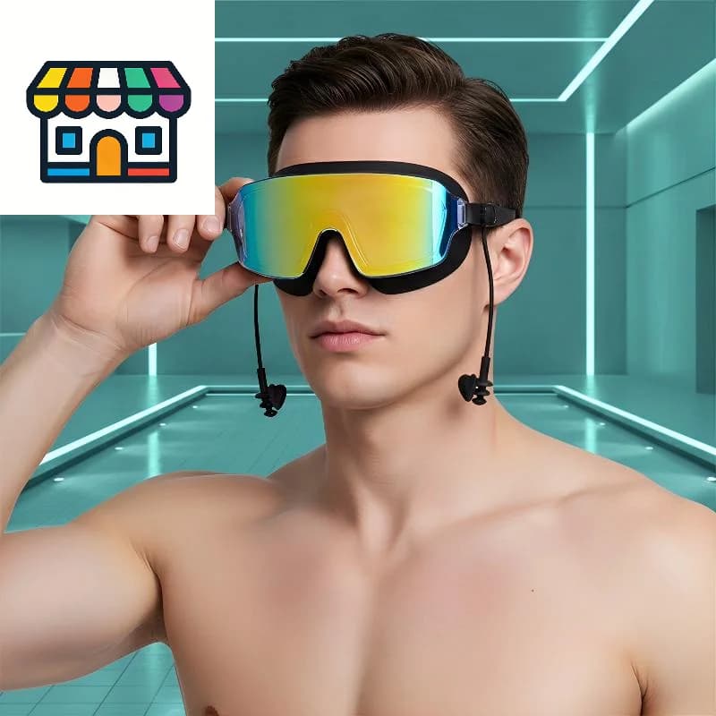 Occhialini da Nuoto per Adulti - Lenti Sfumate Antiappannamento con Design a Montatura Larga per Uomini, Donne e Adolescenti