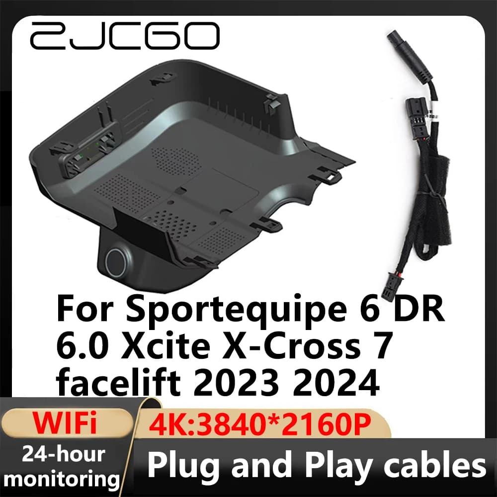ZJCGO 4K Wifi 3840*2160 DVR for Car Dash Cam Video for Sportequipe 6 DR 6.0 Xcite X-Cross 7 facelift 2023 2024