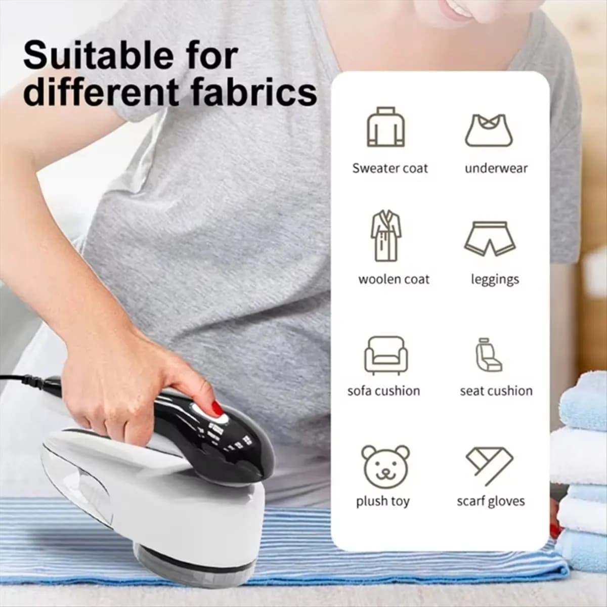 AA83 Rasoio elettrico per tessuti - Tagliapillole Fuzz per vestiti e mobili, compatto e presa europea