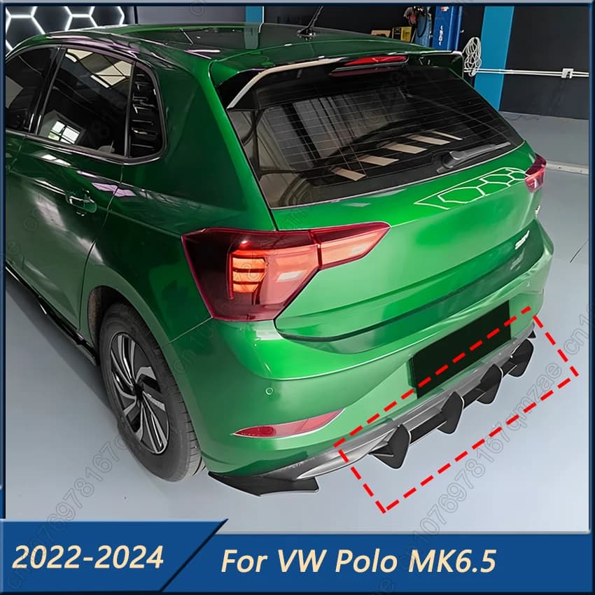 For VW Polo MK6.5 Base Standard Version 2022-2024 Rear Diffuser Lip Side Splitter Auto Bumper Poster Lip Diffuser Spoiler