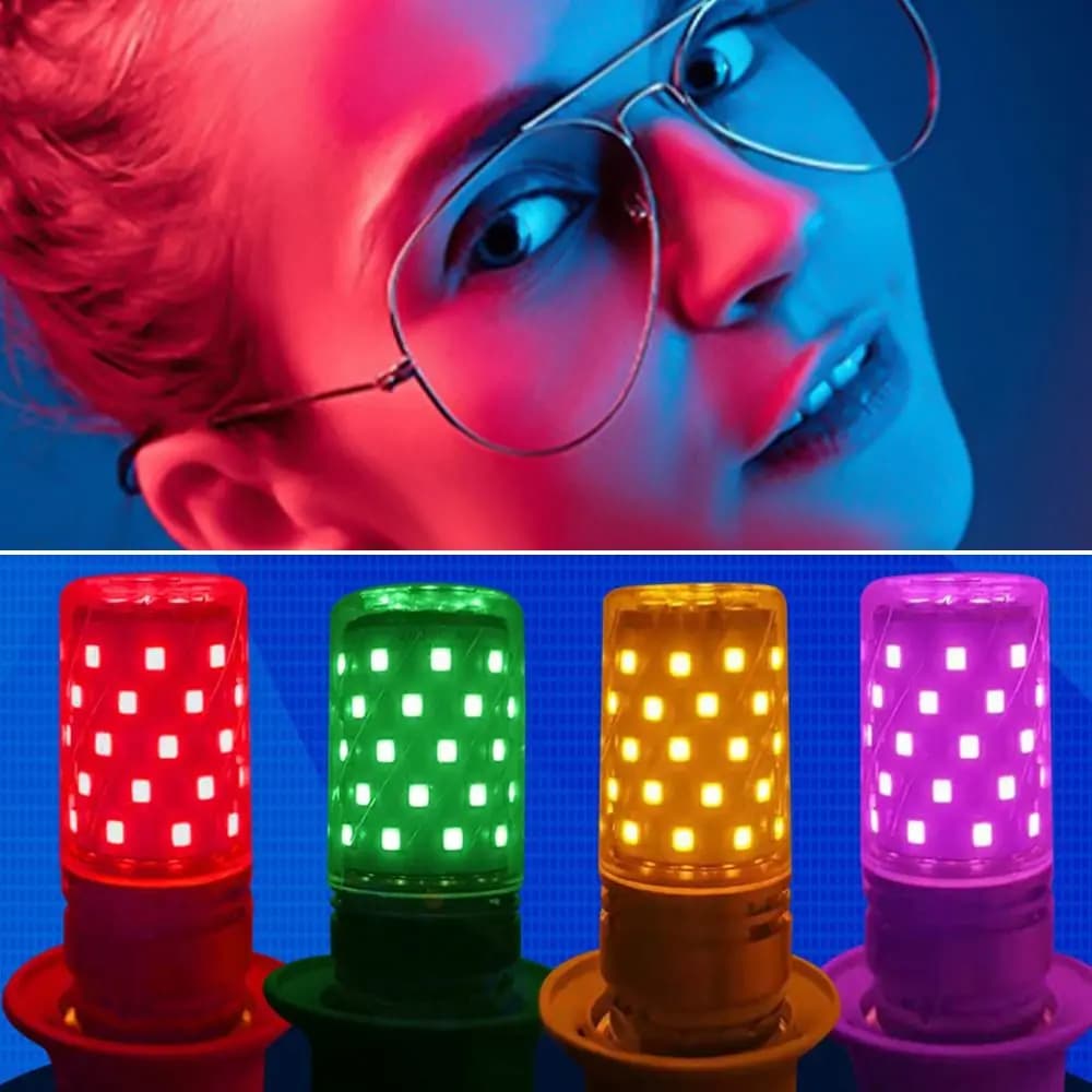 E14 E27 Screw Base LED Corn colorful Light Bulbs 85-265V aluminum Corn Lamp colorful No Flicker Led Candle Light Bulb