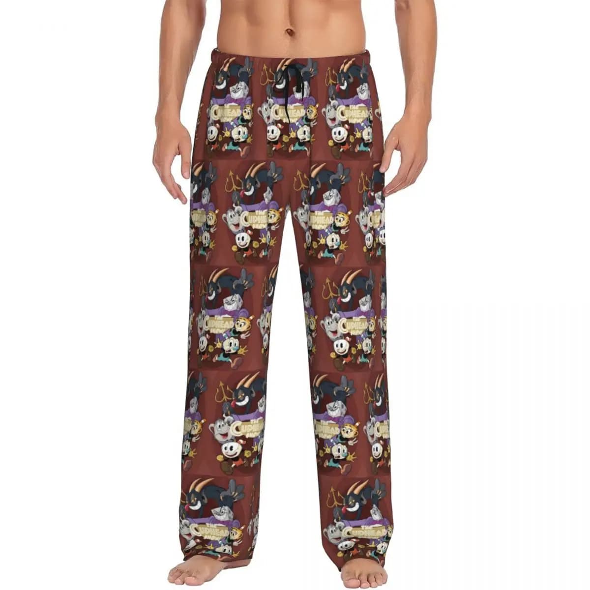 Pantaloni da pigiama da uomo con stampa personalizzata, pantaloni da pigiama, giochi di tiro, indumenti da notte, pantaloni da salotto con tasche