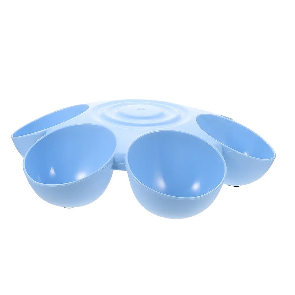 Floral Pet Feeding Bowl Six-Grid Separated Compartments Dog Cat Food and Water Bowl Multi-Use Kitten Feeding Supply Travel