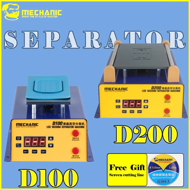 MECHANIC D100/D200 Separatore Schermi a Forte Aspirazione, Strumento Rapido per Rimozione LCD per Riparazione Smartphone iPhone Samsung Xiaomi