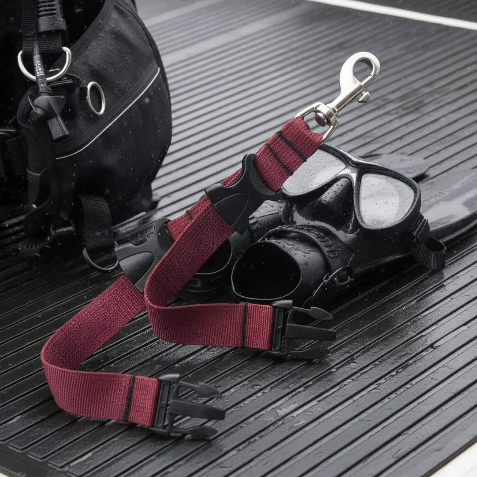 Supporto per Pinne e Maschera da Sub con Cinghie Regolabili, Clip per Maschera e Pinne, Cordino Robusto per Attrezzatura Subacquea, Leggero per Viaggi