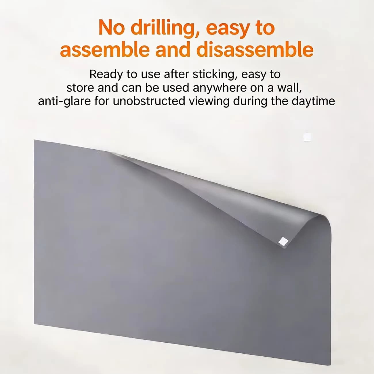 150 Inch 16:9 Anti-Glare Projector Screen, Foldable Self-Adhesive, Easy Assemble & Disassemble,Daytime Clear View for Home