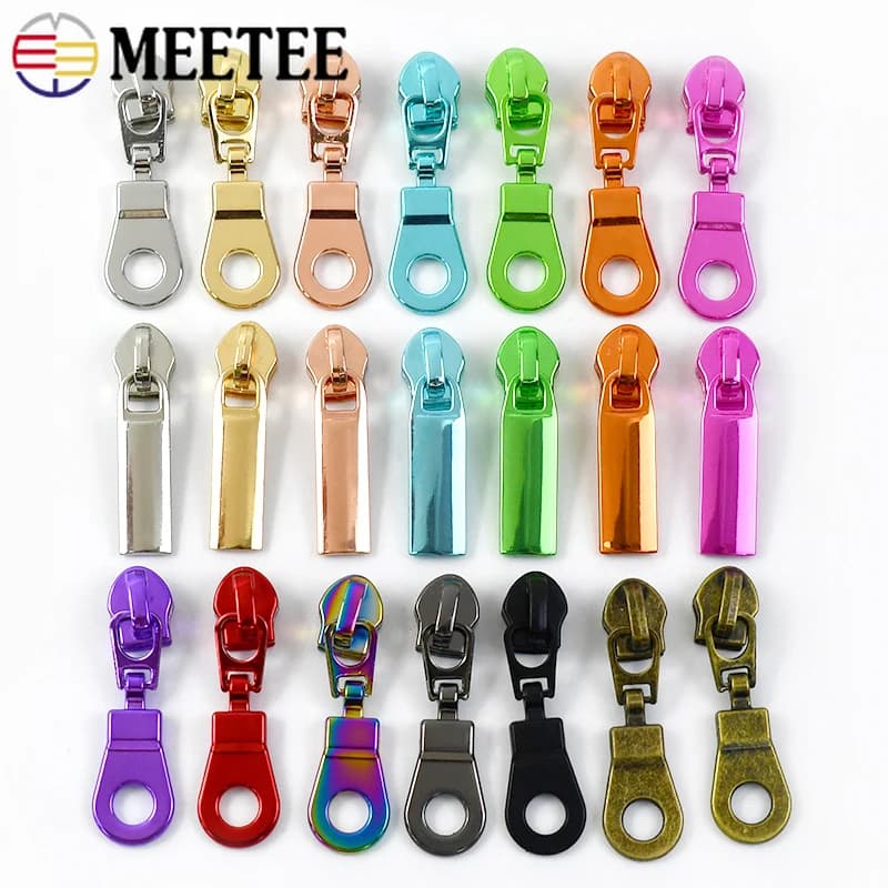 100 pezzi cursore con cerniera tira per 5 # nastri con cerniere in Nylon borsa per cucire tasche Zips teste giacca abbigliamento kit di riparazione accessori fai da te