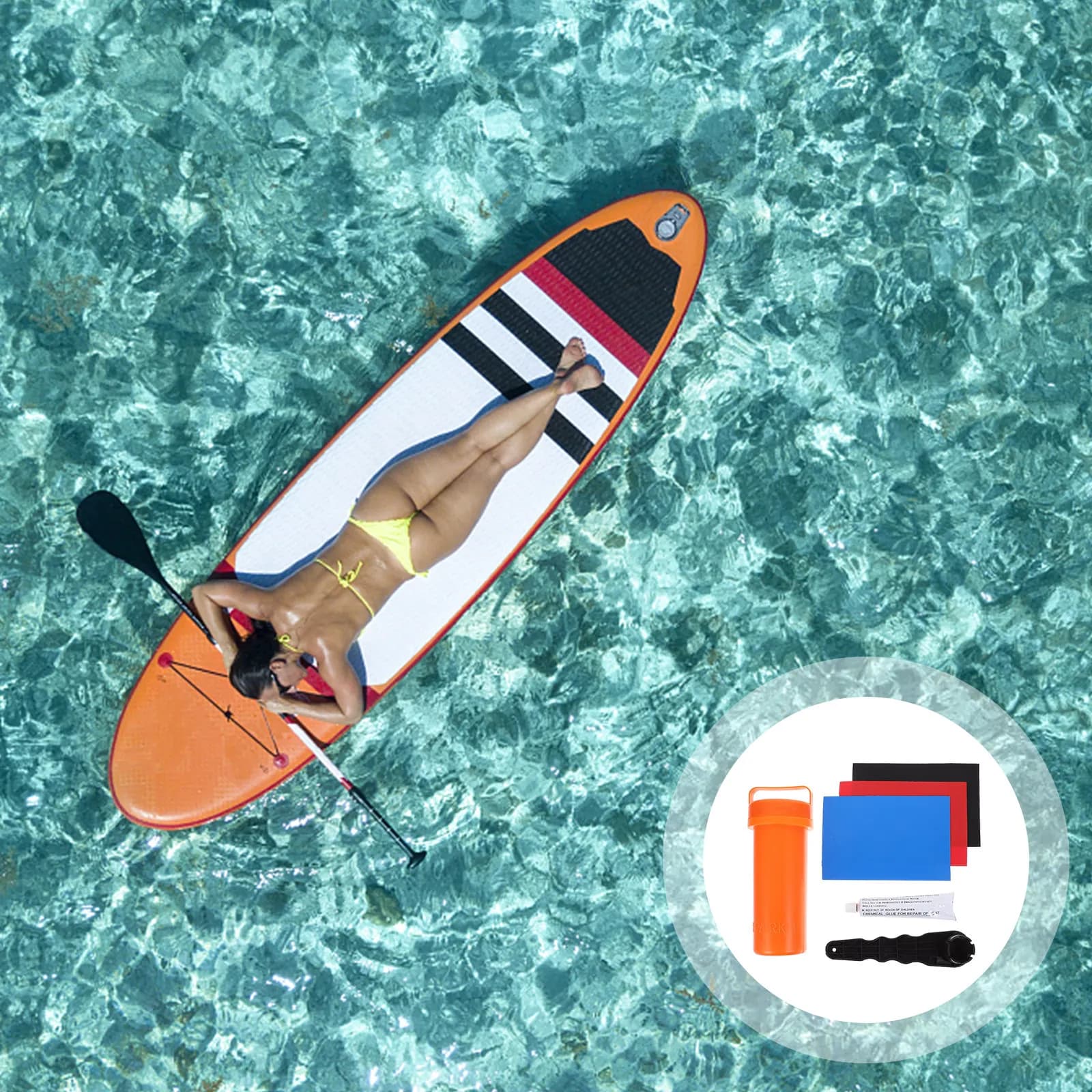 Kit di Riparazione Multifunzionale per Paddle Board, Set di Patch in PVC ABS Durevoli per Barche Gonfiabili, Kayak e Gommoni