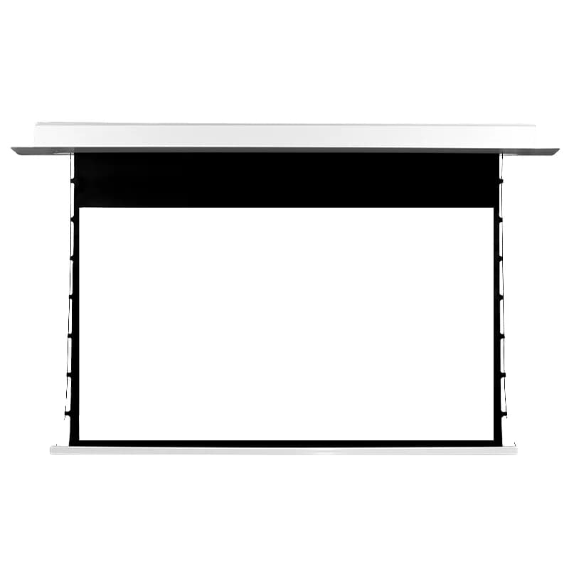 Schermo per proiettore elettrico da incasso a soffitto bianco opaco da 72/84/92/100/110/120 pollici con telecomando Schermo di proiezione 16:9 4K