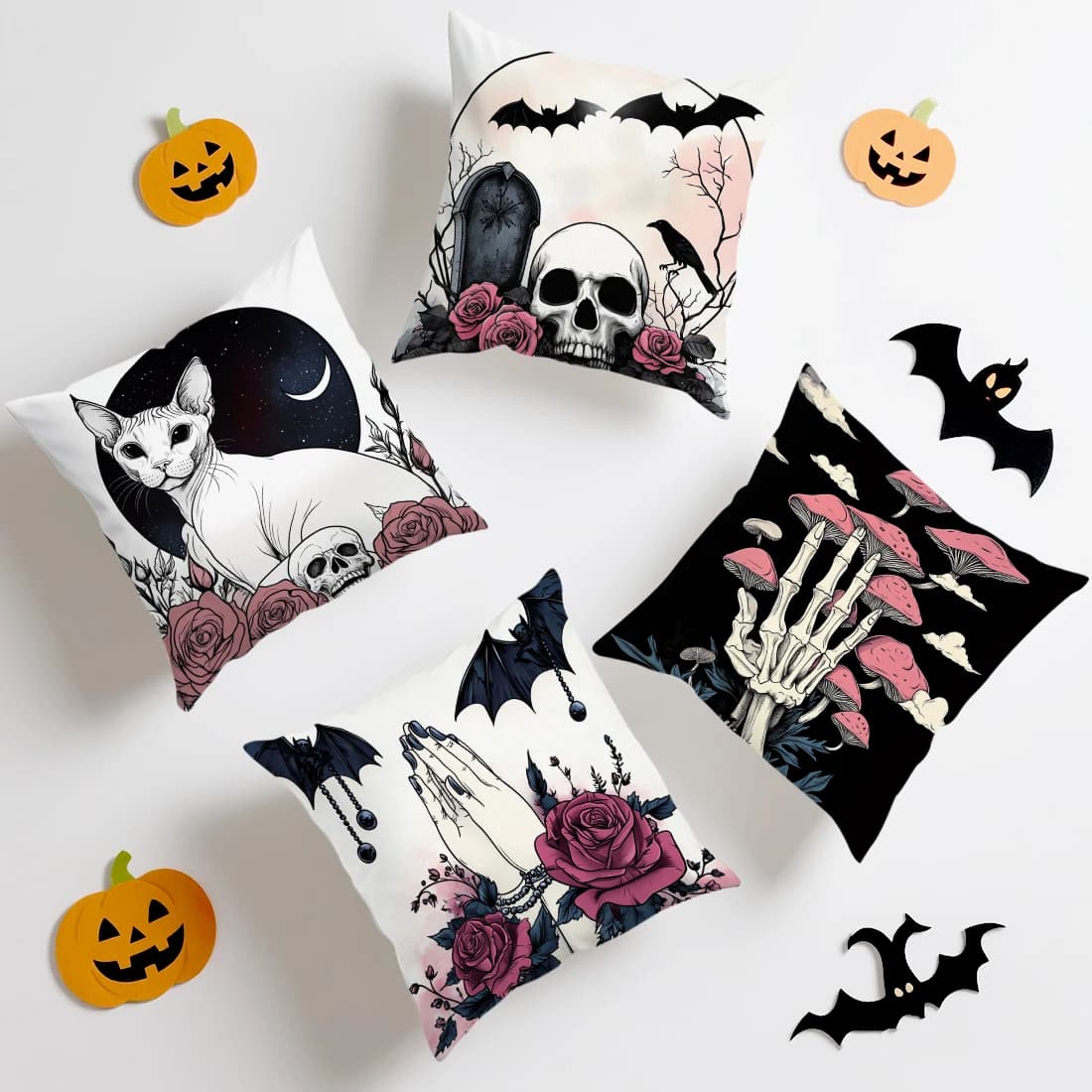 Decorazioni per la casa Fodere per cuscini Dark Fantasy con motivi gotici Fodera per cuscino adatta per divano, camera da letto, auto