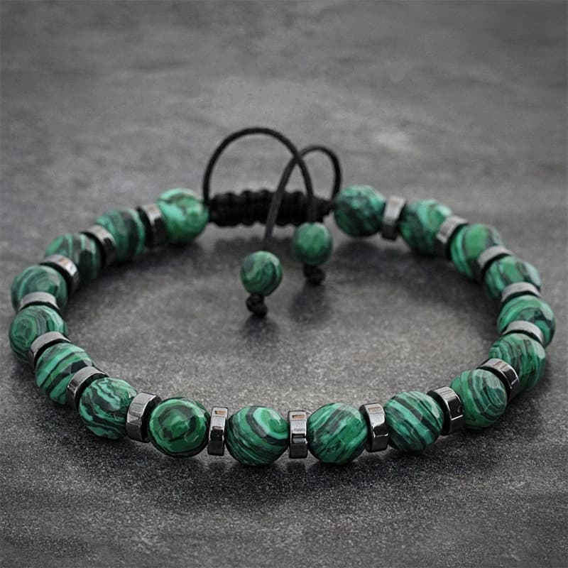 [HF][HS]1Pc Bracciale alla moda in malachite, bracciale con perline in pietra naturale per uomo e donna, regalo di San Valentino