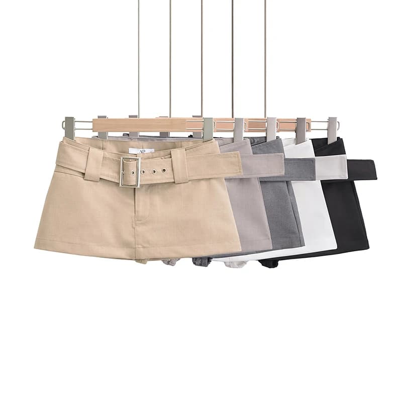 Y2k clothes mini skirts for women korean fashion vintage black cargo skirts womens 2024 Summer cargo skirts with belt white