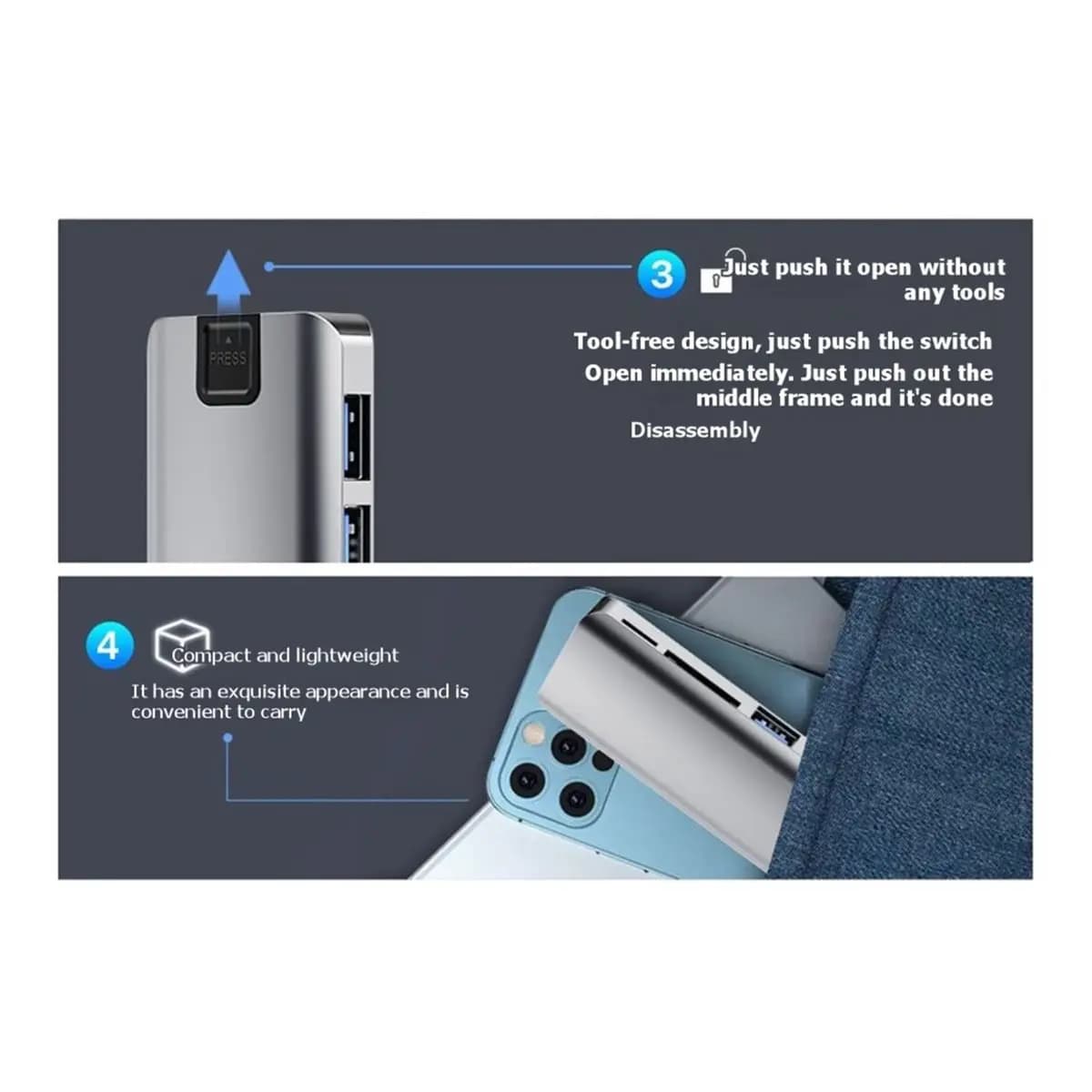 M.2 Expansion Dock NVMe/NGFF HUB External Hard Drive Enclosure 10Gbps SSD Case for M2 Solid State Drive A-C Line