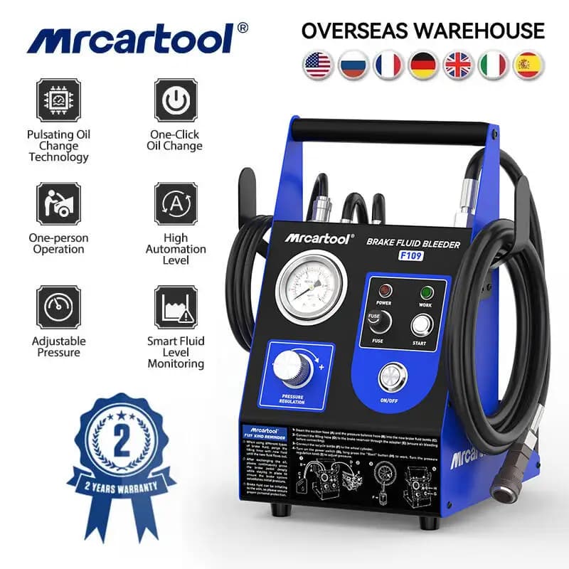 MR CARTOOL F109 Car Brake Oil Filling Changer Extractor Machine Electric Pulse Vacuum Transfer Pump Clean The Pipeline 110V
