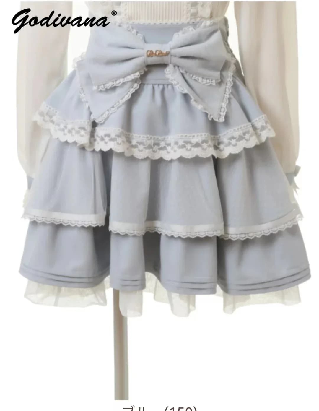 Sweet Girls gonne corte a vita alta e Top 2 pezzi Set autunno inverno miniera giapponese Big Bow Lace-up Rojita Cake gonna per le donne