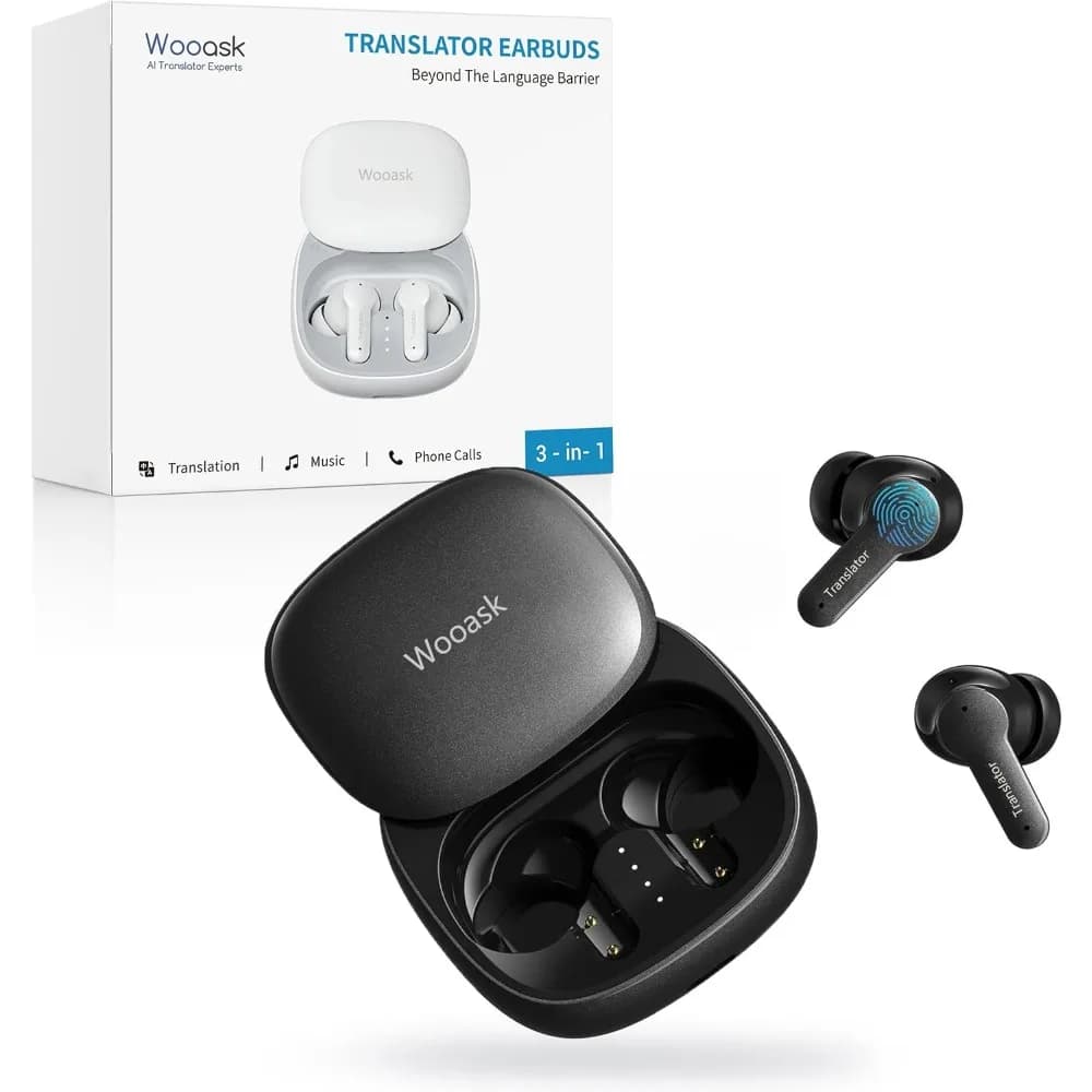 3-in-1 Earbuds: 144 Languages Translator, Real-Time & Offline, No Sub Needed for Global Travel