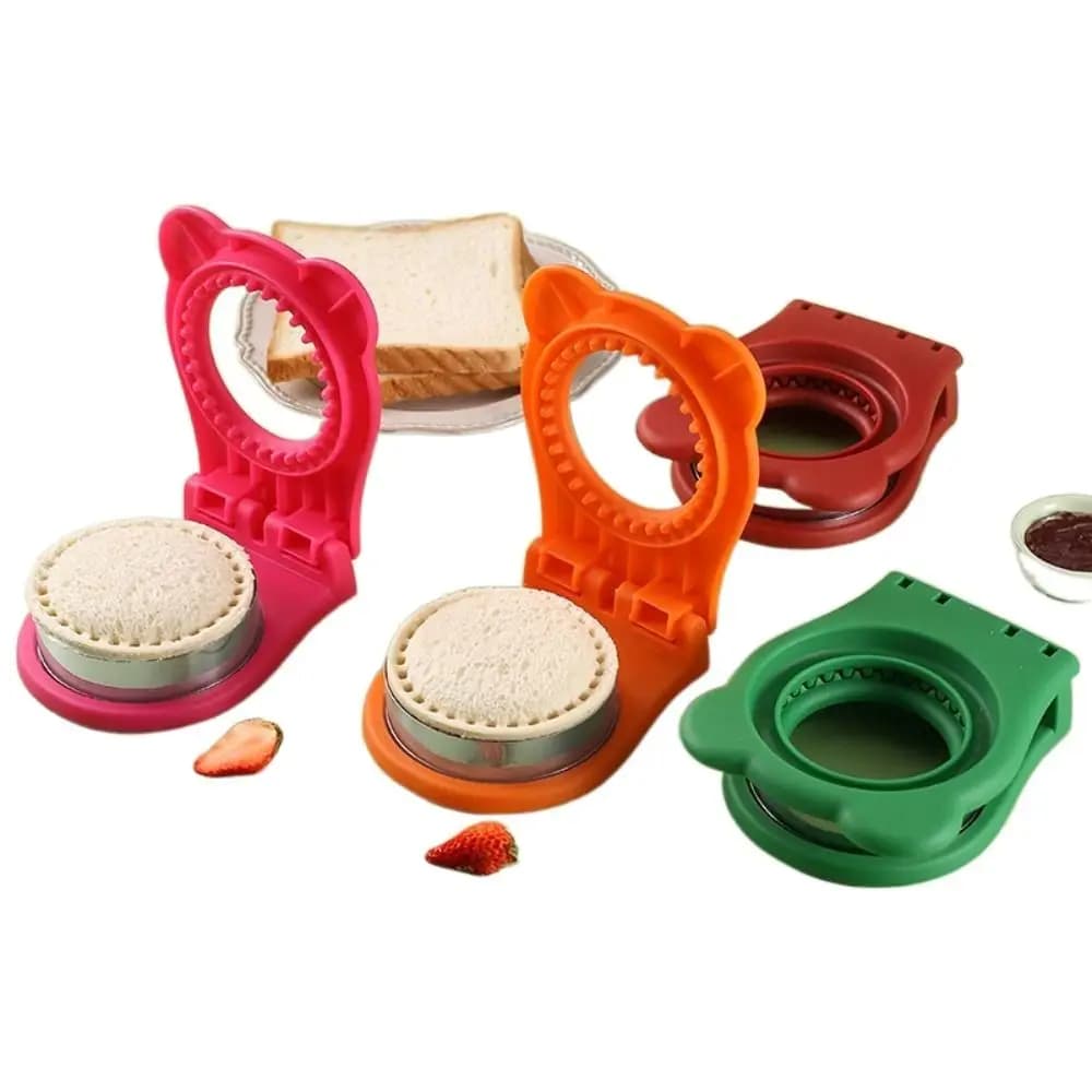 Stainless Steel DIY Sandwich Cutters Mould Sealer Flip Circular Sandwich Cutting Tool Lunch Box Decor Toast Bread Mold