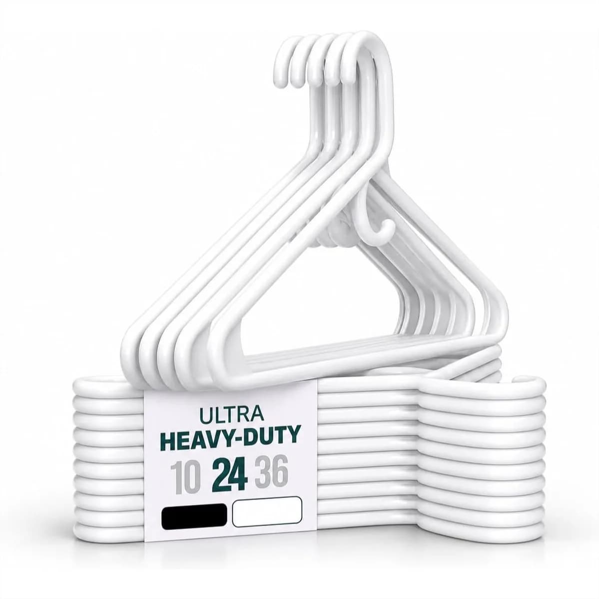 Heavy Duty Plastic Clothes Hangers 24 Pack for Coats and Suits with Non-Slip Design