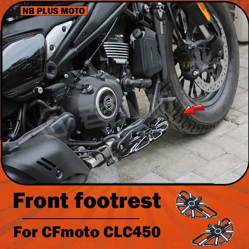 【Premium】For CFMOTO CLC450 motorcycles, enlarged footpegs with anti-slip retro front footpegs