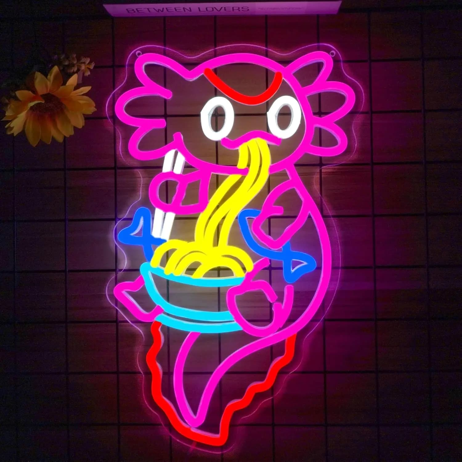 Insegna al neon per noodle Negozio di alimentari Luce al neon USB dimmerabile a LED per cucina Dormitorio Ristorante Casa Uomo Cave Club Finestra Decorazione da parete Regalo