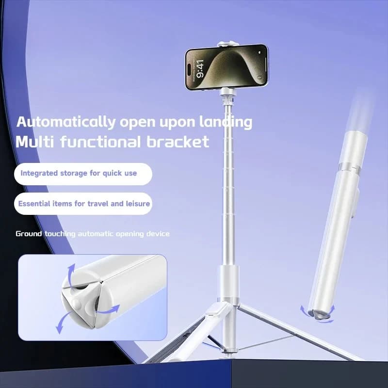 Selfie Stick 1.75 m Ultra Long Stretch Portable Automatically Open Upon Landing Phone Holder Bluetooth Remote Trir Live Broadcas
