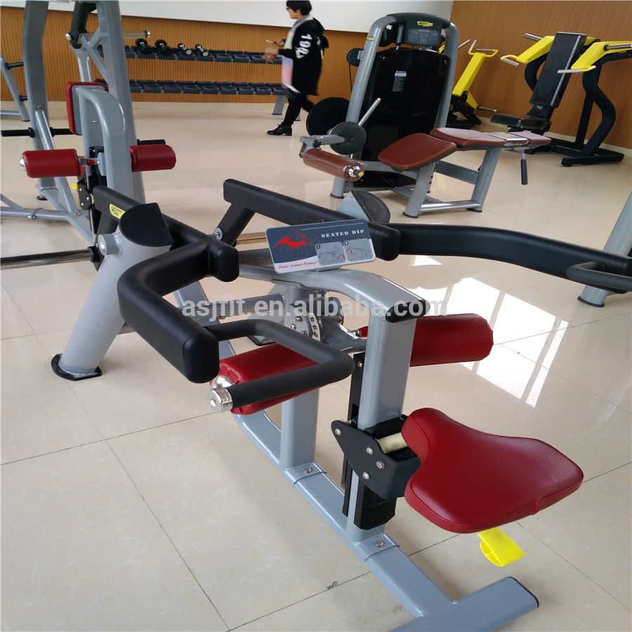 ASJ-M606 Free weights loaded with plate Sitting immersion machine Dip Tricipites Pressa Fitness Body Building Gym Center Use