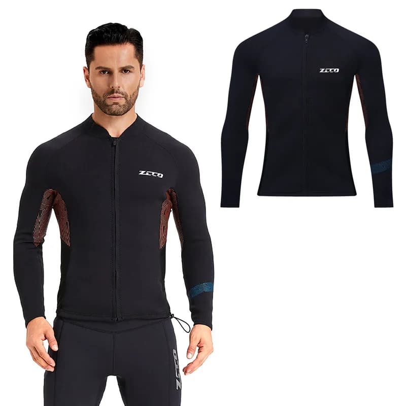 1.5mm Neoprene Men's Jacket Women's Zip Front Long Sleeve Diving Mute for Swimming Surf Snorkeling Kayak Diving