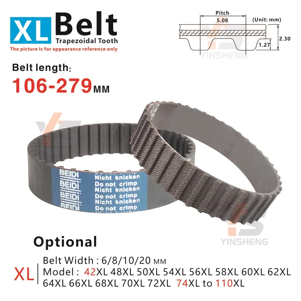 Cinghia dentata XL Cinghia sincrona in gomma da 106-279 mm per modelli 50XL 60XL 70XL 80XL da 100XL a 110XL Stampanti 3D CNC fai da te