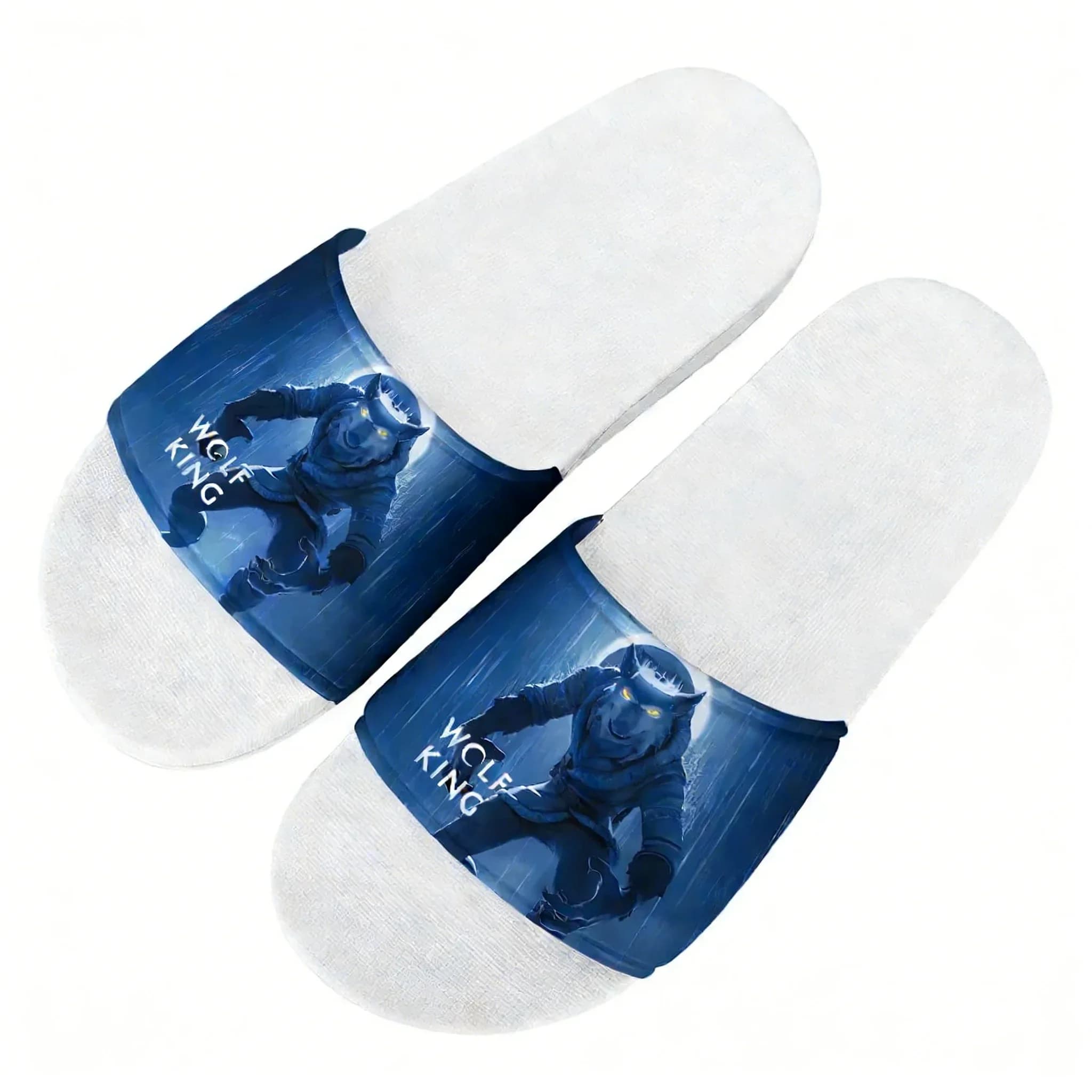Sandali Wolf King, pantofole da casa, scarpe da acqua, per uomo, donna, adolescenti, alla moda, per bagno, spiaggia, piscina, personalizzabili