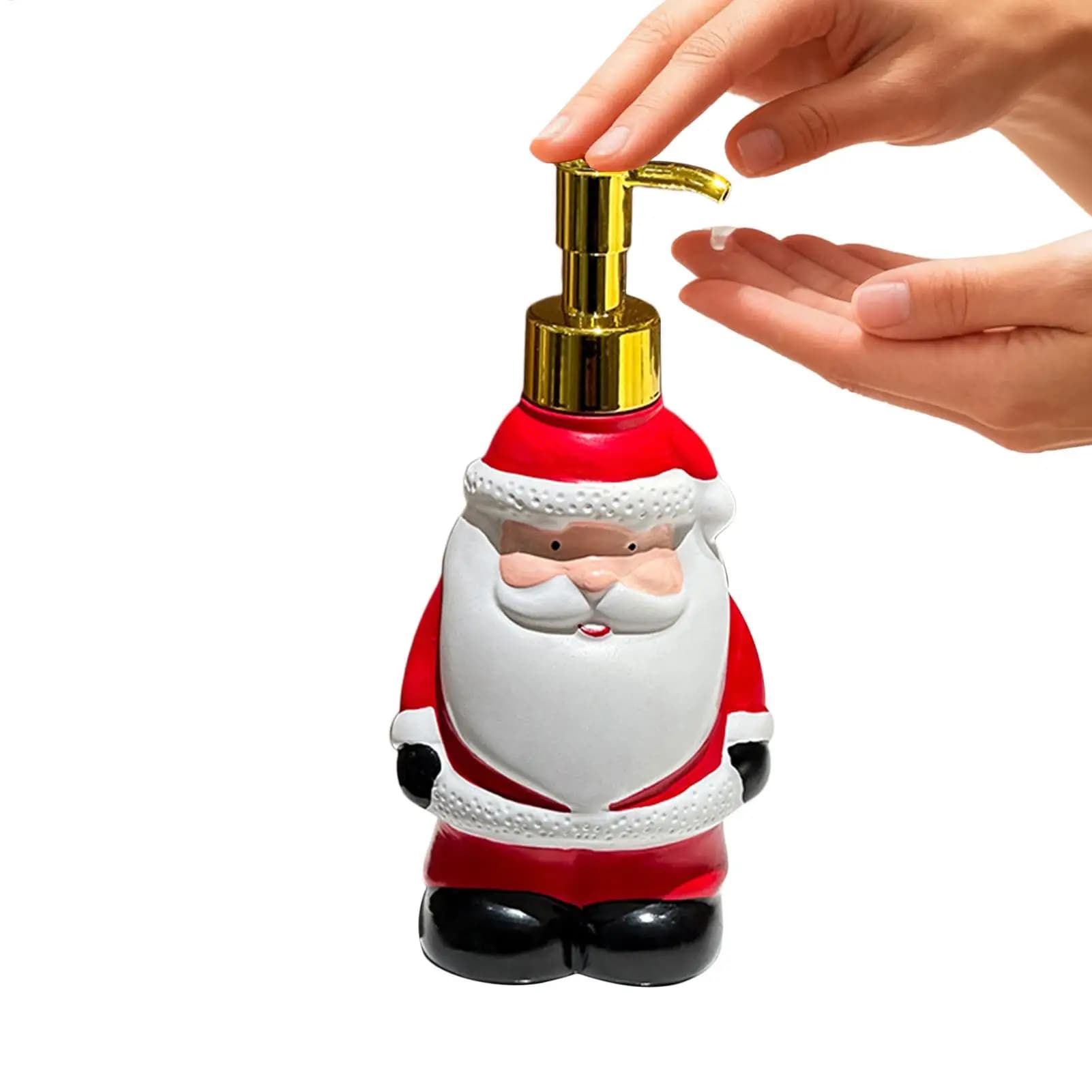 Dispenser di sapone da bagno natalizio Babbo Natale Decorazioni natalizie Decorazioni per il bagno Dispenser di sapone per le mani per bagno in polvere