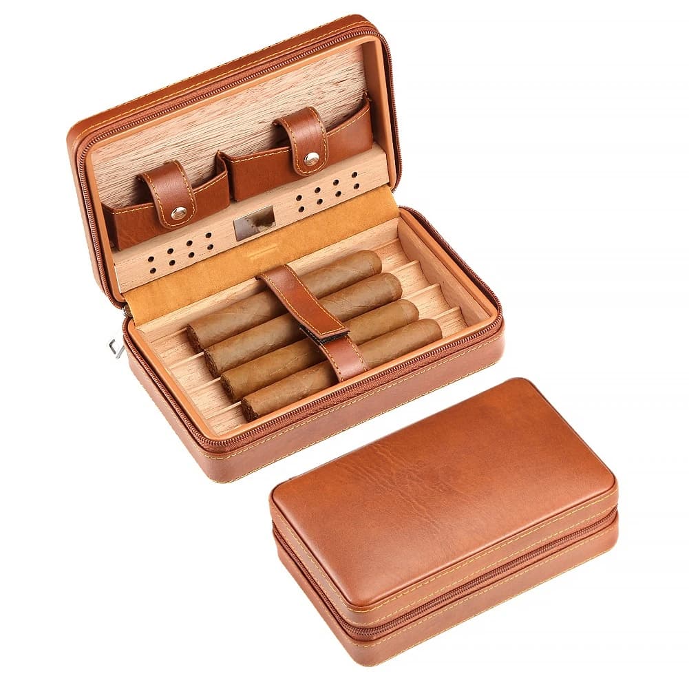 GALINER Charuto scatola per umidificatore per sigari in legno di cedro custodia per sigari da viaggio 4 scatola per sigari umidificatore per umidificatore per Sigar