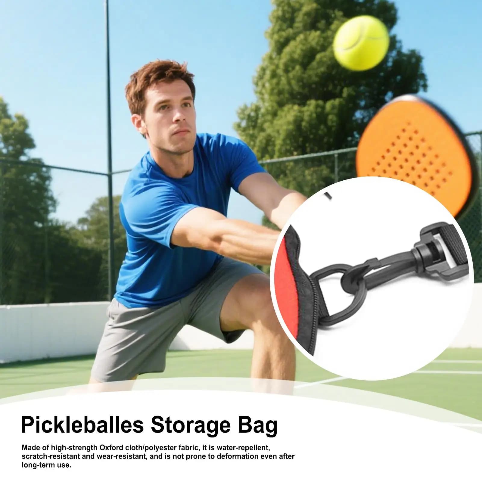 Racket bag with pickle balls Shoulder bag for tennis racket Waterproof sports backpack with hinge for players Training for beginners