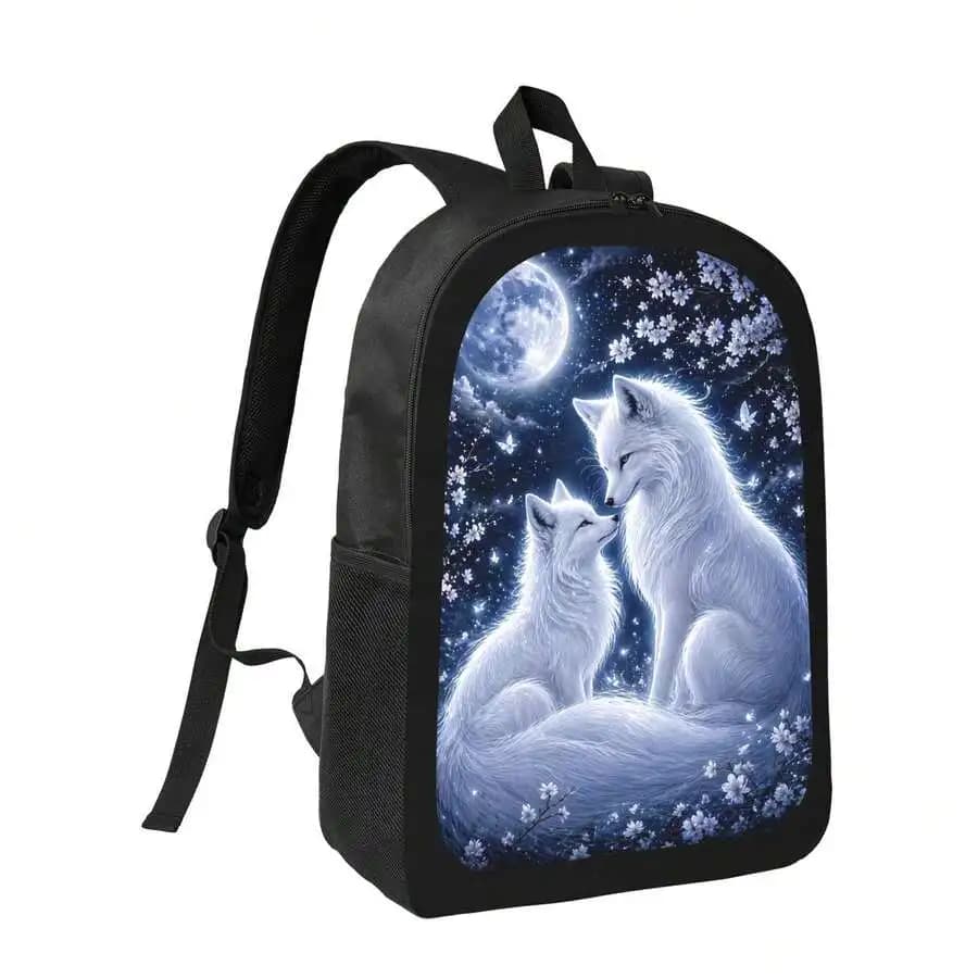 Dreamy Moonlight Fox Backpack Stylish Casual Lightweight Daypack For Men Women