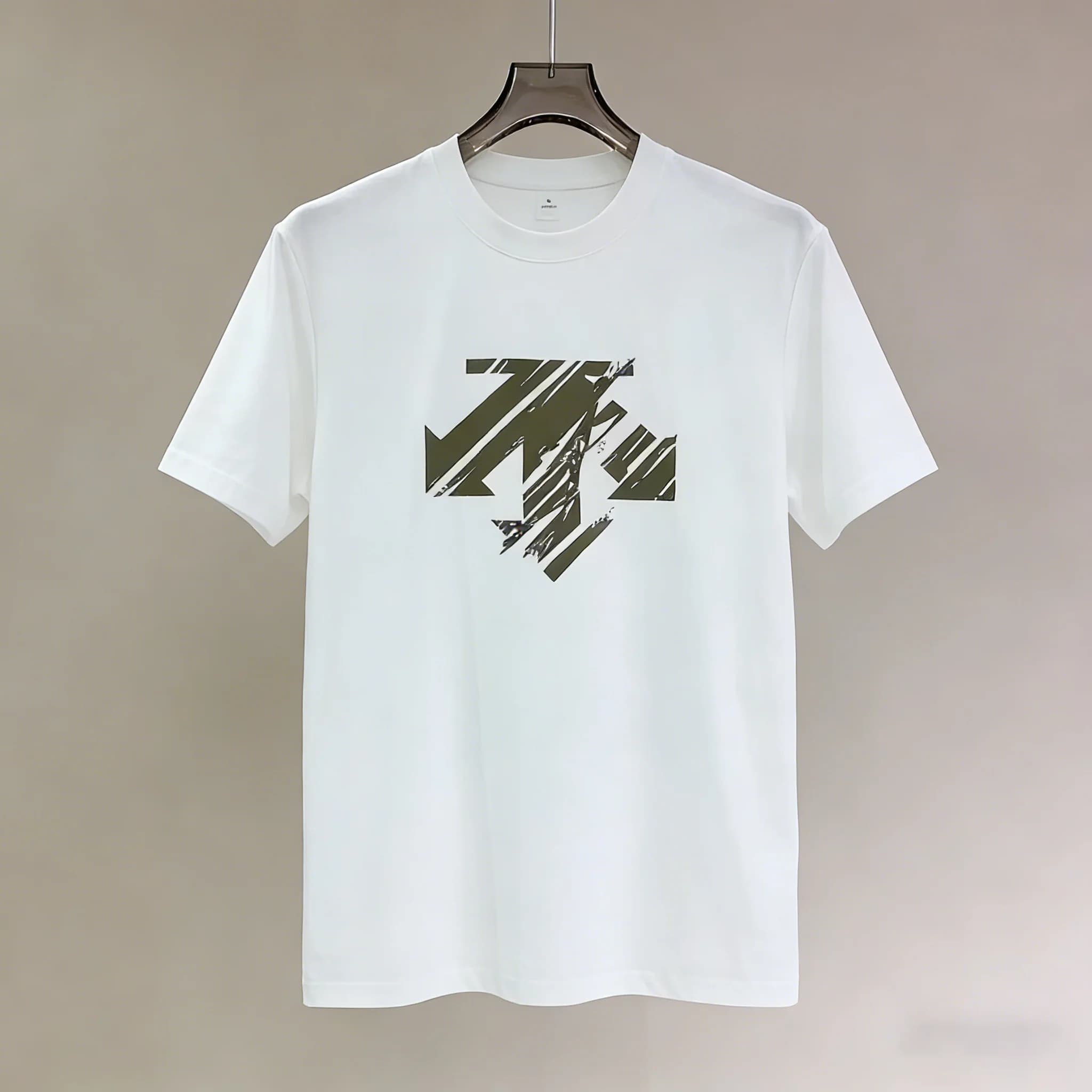 T-shirt da uomo elegante, nuova collezione estiva, di marca, con stampa multifunzionale, girocollo, in puro cotone.