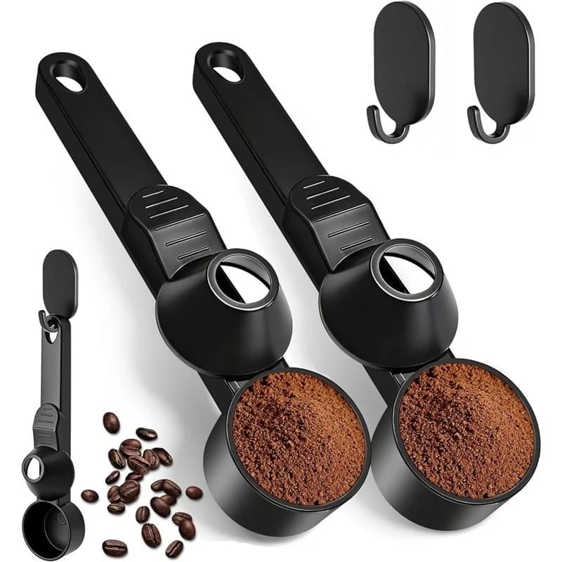 Coffee & Protein Powder Scoop,2 Pcs Coffee Scoop Black