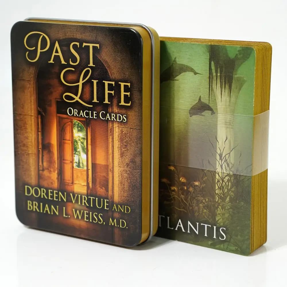 10*7cm Past Life Oracle Tarot Deck In A Tin Box Gilded Edge for Fortune Telling Game Card