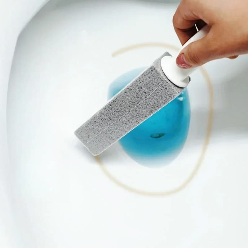 Pumice Stone Toilet Brush Without Dead Ends, Powerful Urine Scale Remover, Stains, Clean Water Level Line, Toilet Wash Brush