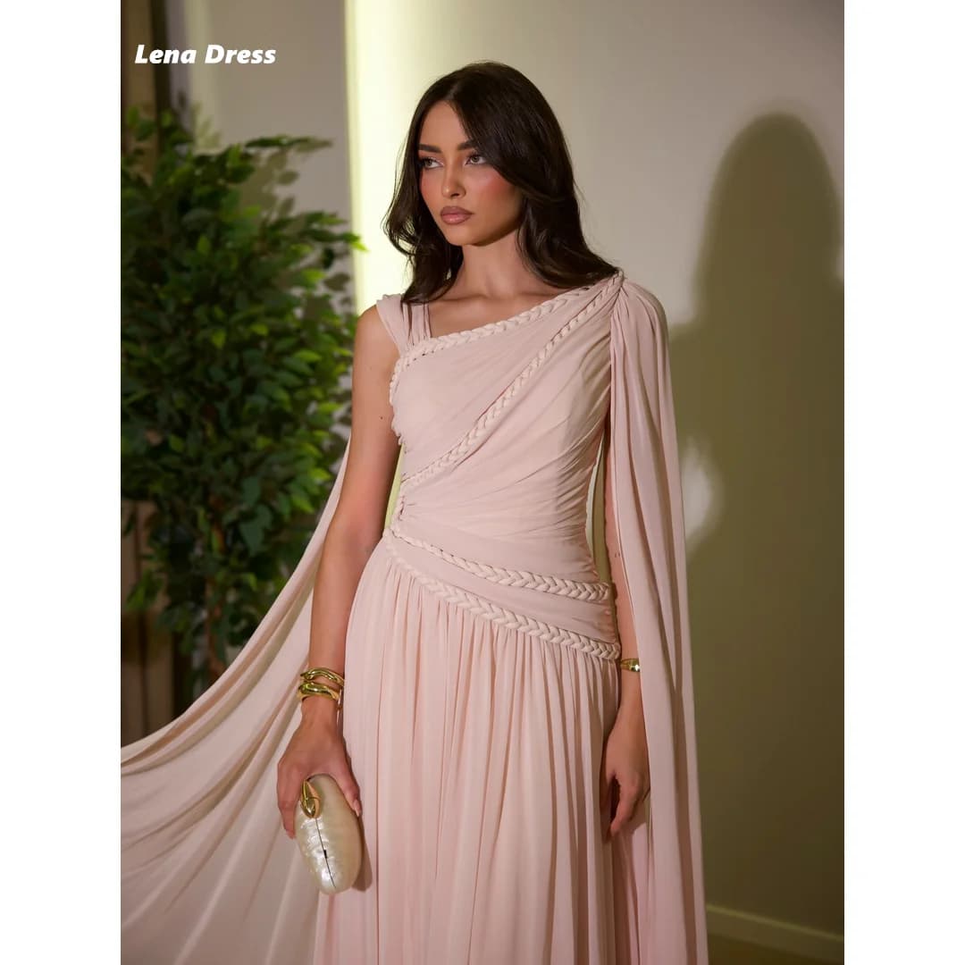 Lena Chiffon Prom Dresses for Special Occasions Pink Luxurious Women's Evening Dresses Woman Elegant Dress Luxury Customized