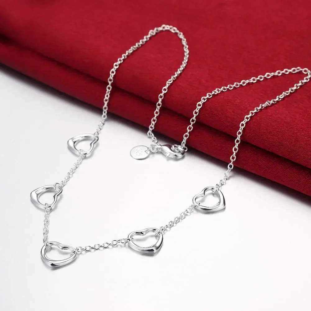 vendita all'ingrosso Charms Heart love 925 sterling silver collana da donna gioielli signora moda carino matrimonio regali di Natale