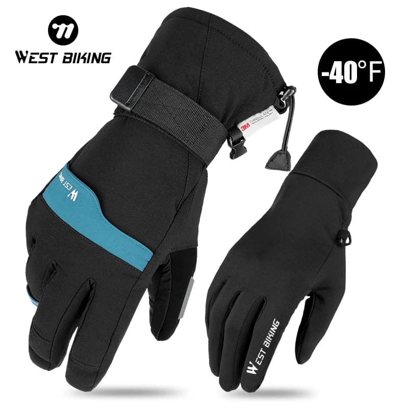 WEST BIKING Winter Ski Gloves from 2 pairs Super hot 3M Thinsulate Motoslitta Touch Screen Cycling Gloves for motorcycle