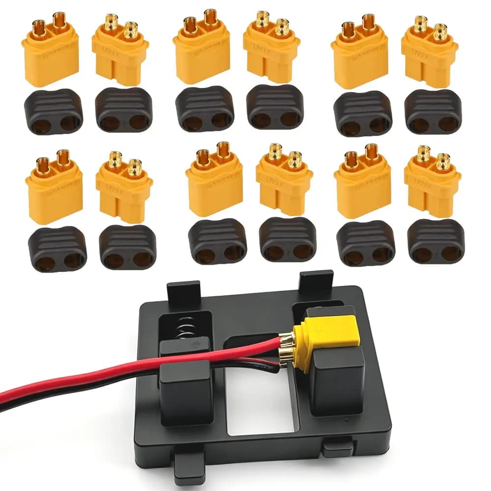 Connettore XT60 con Guaina Protettiva, Spina XT60 Femmina/Maschio con Accessori per Saldatura per Batterie Lipo RC, Auto, Droni, Aeroplani