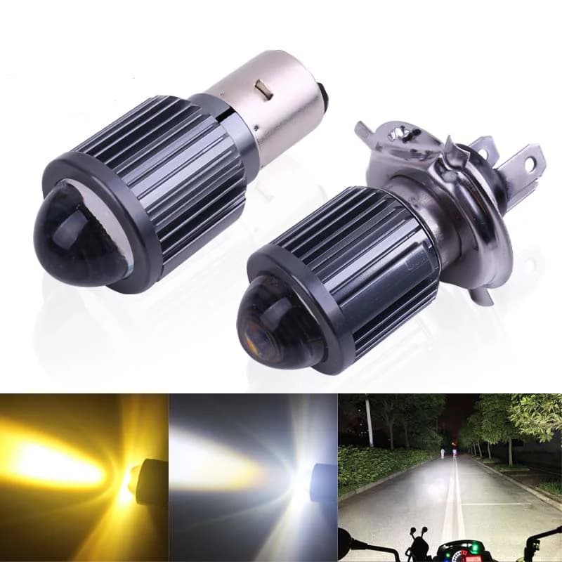 Universale H4 Led Moto Faro A LED Lente CSP ATV Scooter Lampada di Guida Dual Color Hi Lo Fascio Fendinebbia Accessori Moto 12V