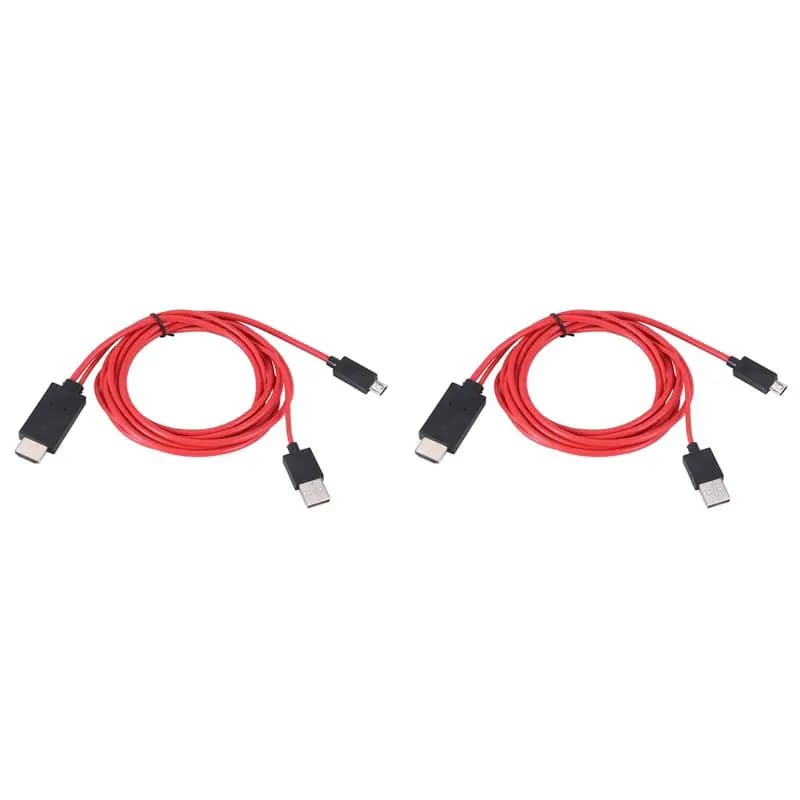 N35R-2X 6.5 Feet Micro-USB To Adapter Converter Cable 1080P HDTV For Android Devices Galaxy S3 (11 Pin, Red)