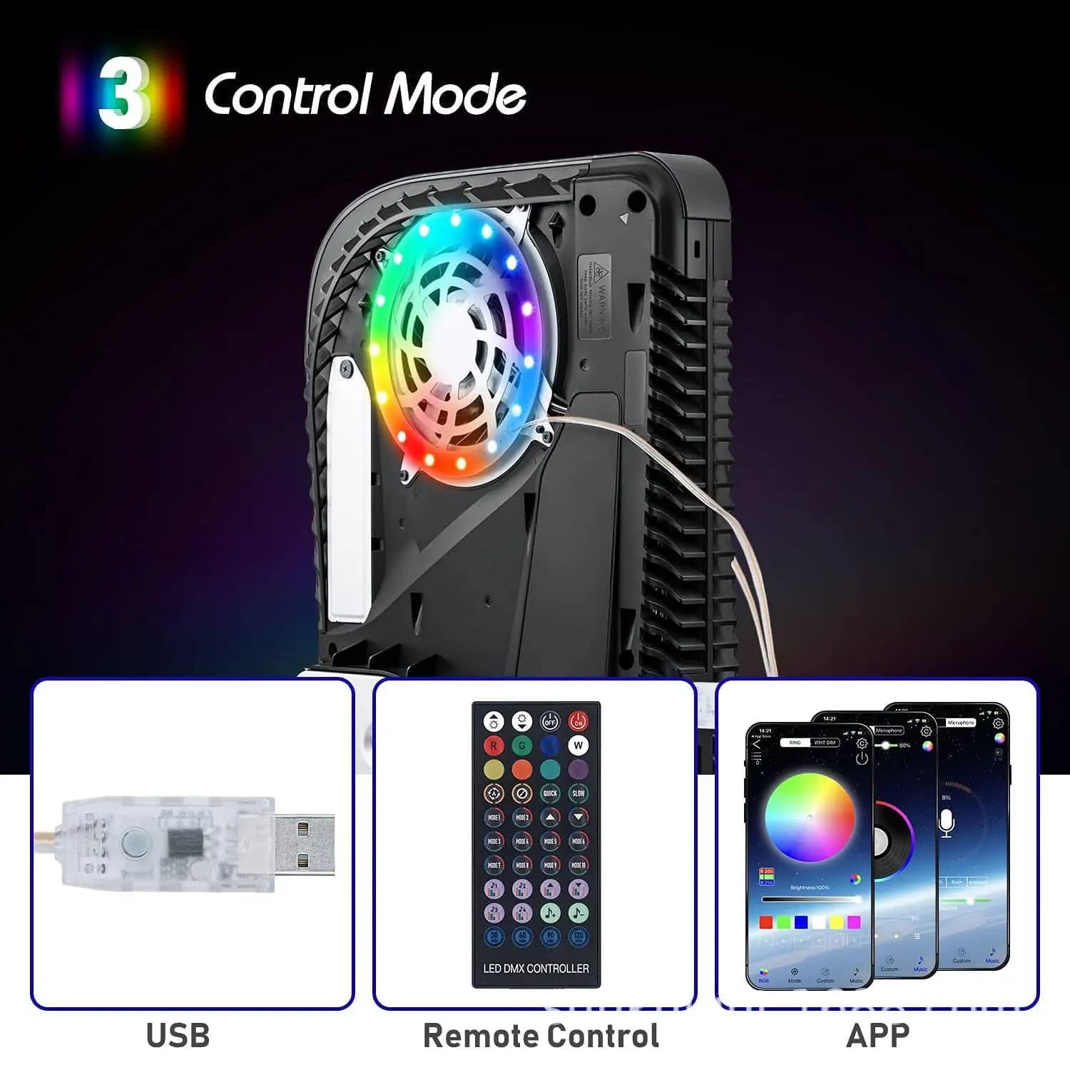 Per PS5 slim Console RGB LED Light Strip USB Smart Remote Control barra luminosa decorativa Pickup 8 effetti di illuminazione
