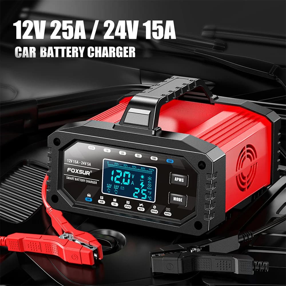 12V 15A / 24V 5A 300W Car Charger Moto Tester Intelligent Pulse Repair Tools EU 100V-240V Input Car Accessories